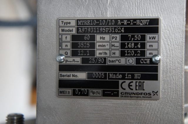Grundfos MTRE5-10/10 Centrifugaal Waterpomp