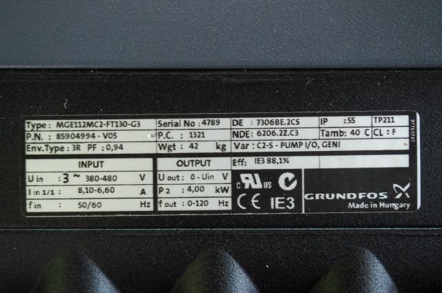 Grundfos MGE112MC2 Centrifugaal Waterpompen