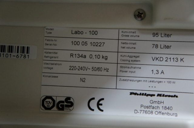 Kirsch LABO-100 laboratorium koelkast