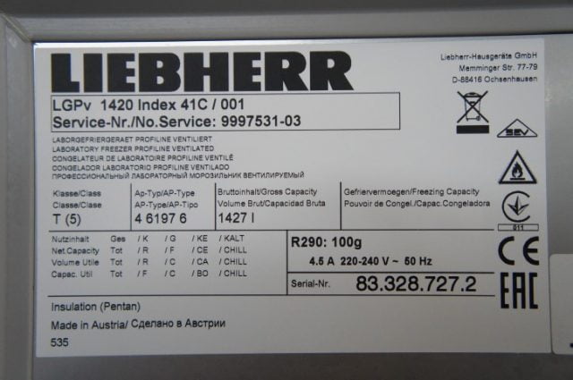 Liebherr Mediline Laboratorium Vriezer