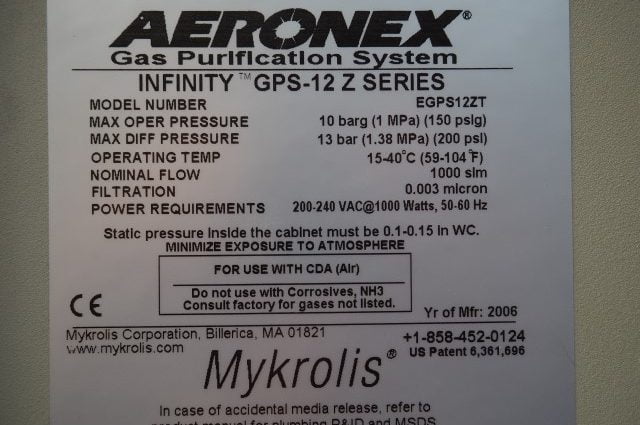 Aeronex Infinity GPS-12 Z Gas Purification unit/device