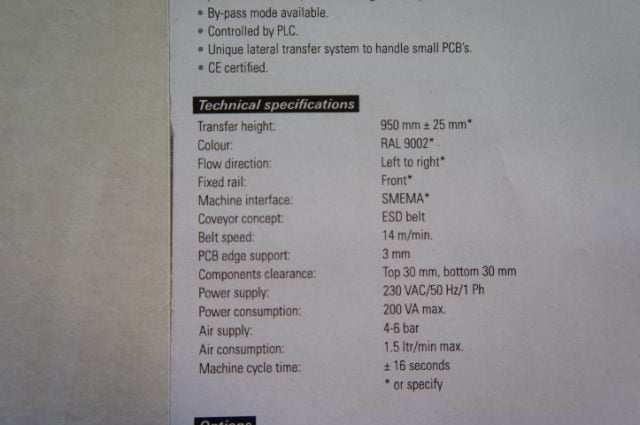 Nutek NTM91L Kantel-transportband voor PCB
