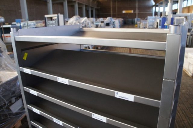 RVS Cleanroom Bakkenrek-Materiaalrek-Gereedschapswagen