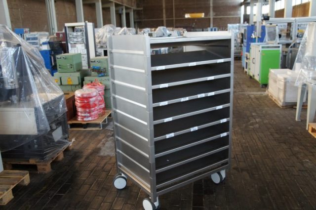 RVS Cleanroom Bakkenrek-Materiaalrek-Gereedschapswagen