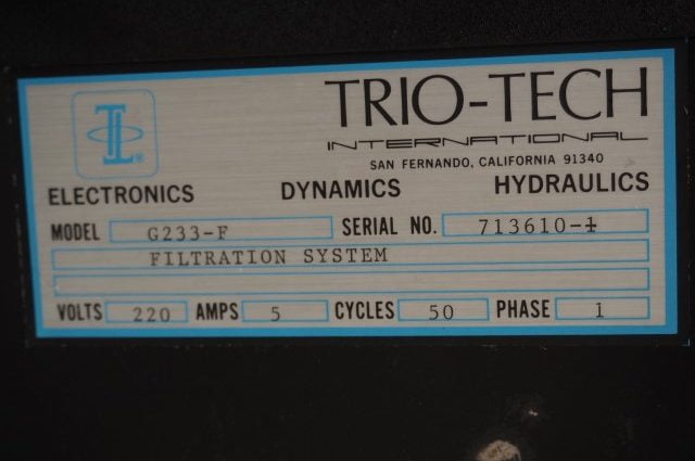 Triotech Filtration Leak Bubbling system